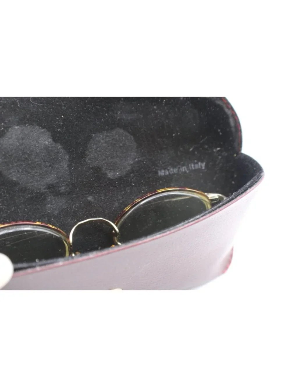 Brooks Brothers Gold Tortoise Shell Round Eyeglass Frames Leather Case 49-19-135